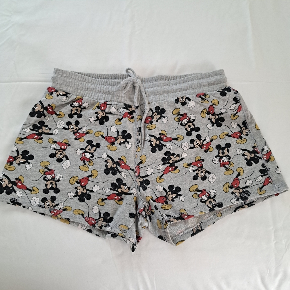 Disney Mickey Mouse Patterned Gray Women's Shorts
